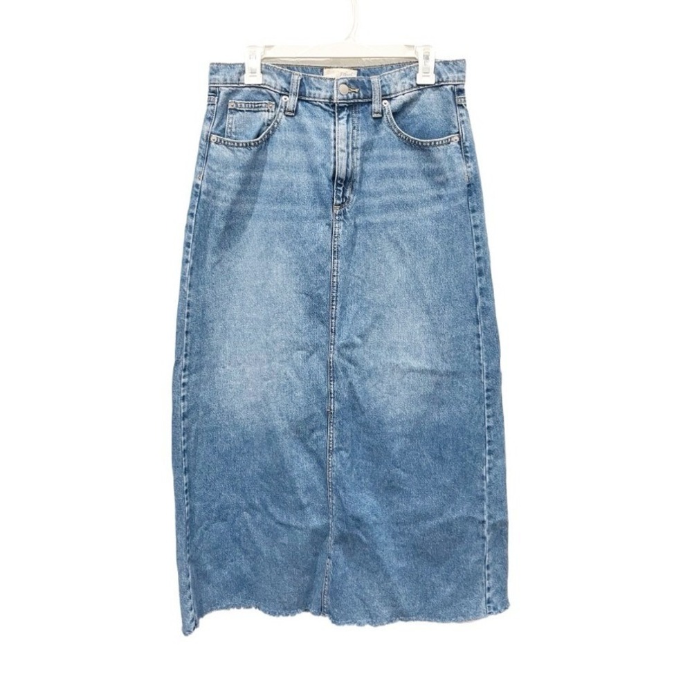 Universal Thread Country Modest Western Coastal Cowgirl Denim Maxi Skirt Size 6